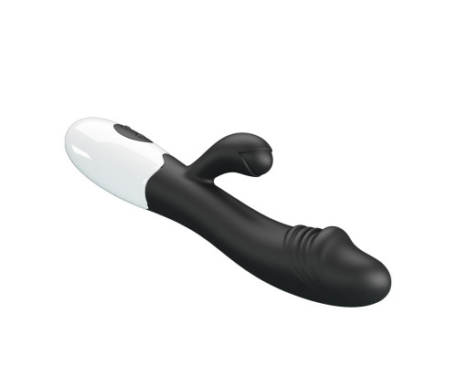 Черный вибратор-кролик Snappy - 19 см.