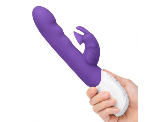 Заказать Фиолетовый вибромассажер с клиторальной стимуляцией Clitoral Suction Rabbit - 24,5 см.
