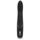 Заказать Черный вибратор с клиторальным отростком Greedy Girl Slimline Rabbit Vibrator - 22,8 см.