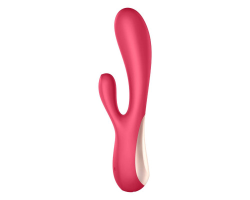 Красный вибратор-кролик Satisfyer Mono Flex с управлением через приложение - 20,4 см.