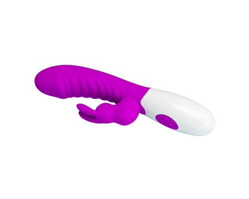 Лиловый вибратор-кролик Naughty Bunny - 19,8 см.