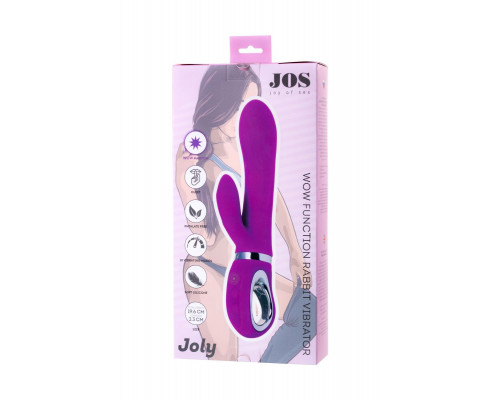 Заказать Лиловый вибратор с клиторальным стимулятором JOS JOLY - 19,6 см.