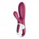 Заказать Малиновый вибратор-кролик Hot Bunny с функцией нагрева - 17,5 см.