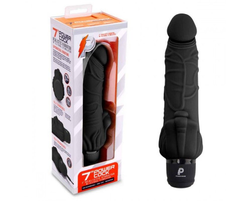 Заказать Черный вибратор-реалистик с клиторальными лепестками 7  Realistic Vibrator - 21,5 см.