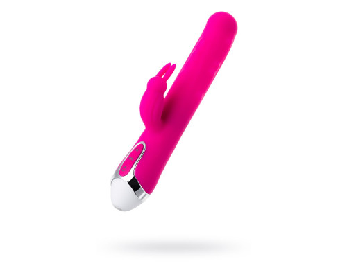 Розовый вибратор с клиторальным стимулятором Balle - 23 см.