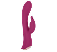 Бордовый вибромассажер-кролик 5  Silicone Bunny Love - 19,1 см.