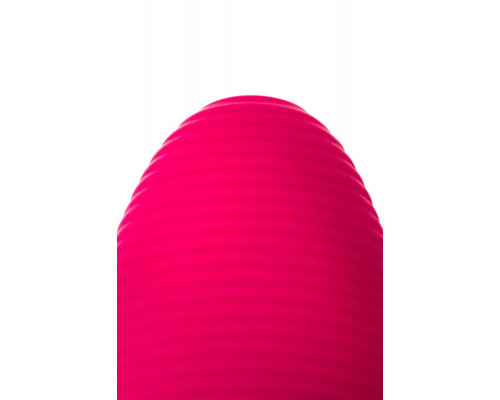 Розовый вибромассажёр с небольшим клиторальным отростком - 15 см.