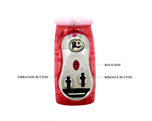 Заказать Вибромассажер с ротацией, возвратно-поступательным движением и стимулятором клитора - 29 см.