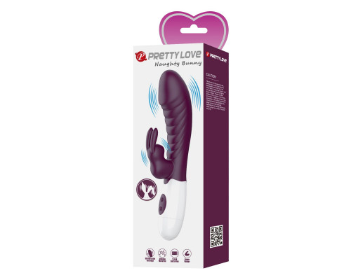 Фиолетовый вибратор-кролик Naughty Bunny - 19,8 см.