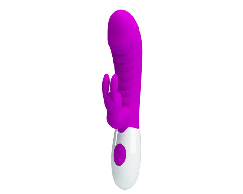 Лиловый вибратор-кролик Naughty Bunny - 19,8 см.