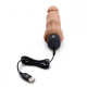 Заказать Кофейный вибратор-реалистик с клиторальными лепестками 7  Realistic Vibrator - 21,5 см.