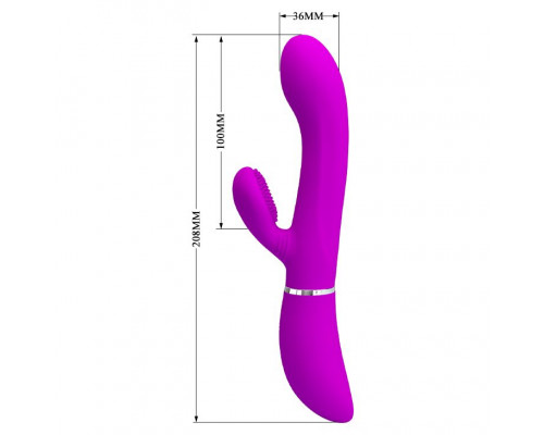 Заказать Лиловый вибратор-кролик с подвижной клиторальной щеточкой Clitoris Vibrator - 20,8 см.