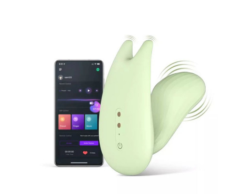 Зеленый вибратор Magic Motion Umi - 9,5 см.
