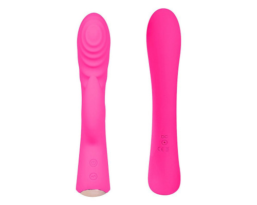 Заказать Ярко-розовый вибромассажер-кролик 5  Silicone Ripple Passion - 19,1 см.