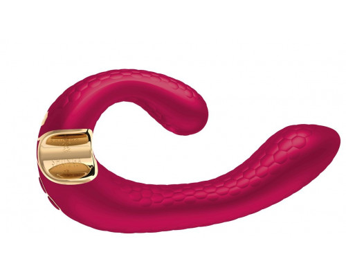 Заказать Малиновый гибкий вибростимулятор MIYO с двумя моторами - 18,5 см.