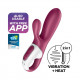 Заказать Малиновый вибратор-кролик Hot Bunny с функцией нагрева - 17,5 см.