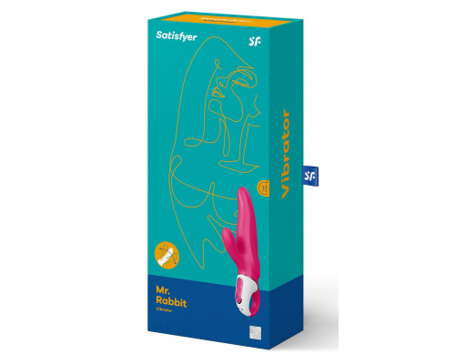 Заказать Ярко-розовый вибратор  Satisfyer Mr. Rabbit с клиторальным отростком - 22,1 см.