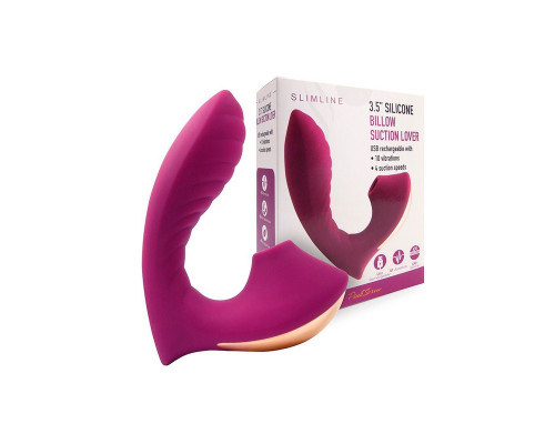 Сливовый вибромассажер с вакуумной стимуляцией клитора