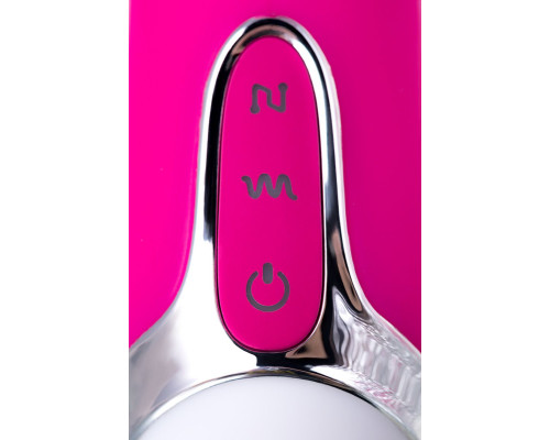 Розовый вибратор с клиторальным стимулятором Balle - 23 см.