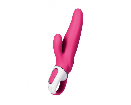 Заказать Ярко-розовый вибратор  Satisfyer Mr. Rabbit с клиторальным отростком - 22,1 см.