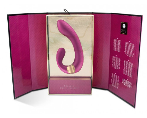 Заказать Малиновый гибкий вибростимулятор MIYO с двумя моторами - 18,5 см.