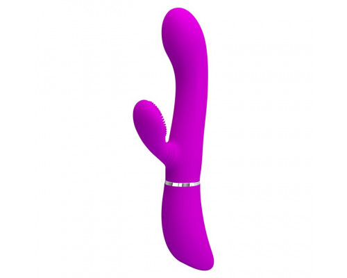 Заказать Лиловый вибратор-кролик с подвижной клиторальной щеточкой Clitoris Vibrator - 20,8 см.