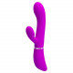 Заказать Лиловый вибратор-кролик с подвижной клиторальной щеточкой Clitoris Vibrator - 20,8 см.