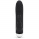 Заказать Черный вибратор с клиторальным отростком Greedy Girl Mini Rabbit Vibrator - 14 см.