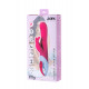 Заказать Розовый вибратор с клиторальным стимулятором ELLY с подогревом - 21,5 см.