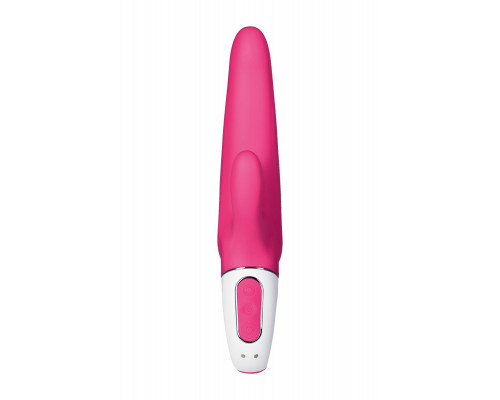 Заказать Ярко-розовый вибратор  Satisfyer Mr. Rabbit с клиторальным отростком - 22,1 см.