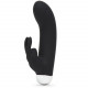 Заказать Черный вибратор с клиторальным отростком Greedy Girl Mini Rabbit Vibrator - 14 см.
