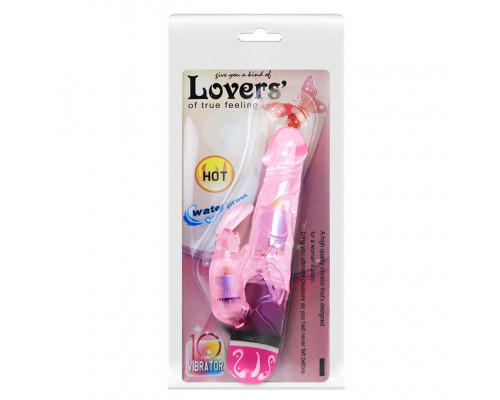 Заказать Розовый вибратор-кролик Lovers - 17,5 см.