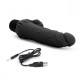 Заказать Черный вибратор-реалистик с клиторальными лепестками 7  Realistic Vibrator - 21,5 см.