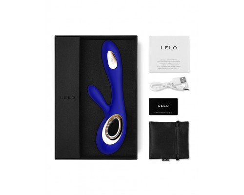 Заказать Синий вибратор-кролик Lelo Soraya Wave - 21,8 см.