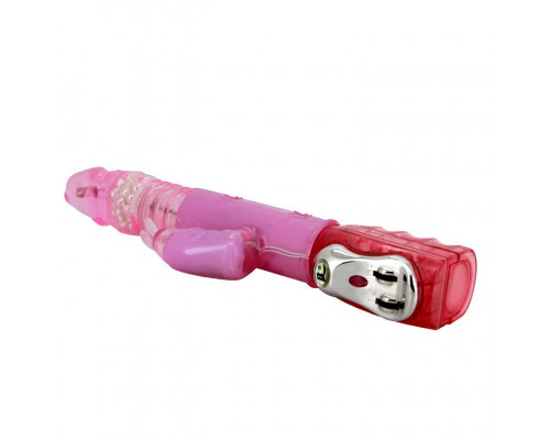 Заказать Вибромассажер с ротацией, возвратно-поступательным движением и стимулятором клитора - 29 см.