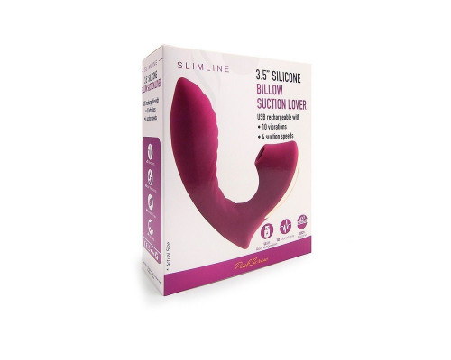 Ярко-розовый вибромассажер с вакуумной стимуляцией клитора