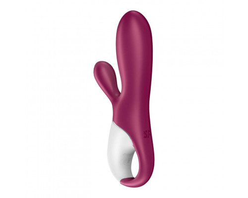 Заказать Малиновый вибратор-кролик Hot Bunny с функцией нагрева - 17,5 см.
