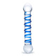 Заказать Прозрачный фаллос с голубой спиралью Spiral Dildo - 17 см.