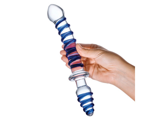 Заказать Двусторонний фаллоимитатор с анальной пробкой Mr. Swirly Dildo   Butt Plug - 25 см.