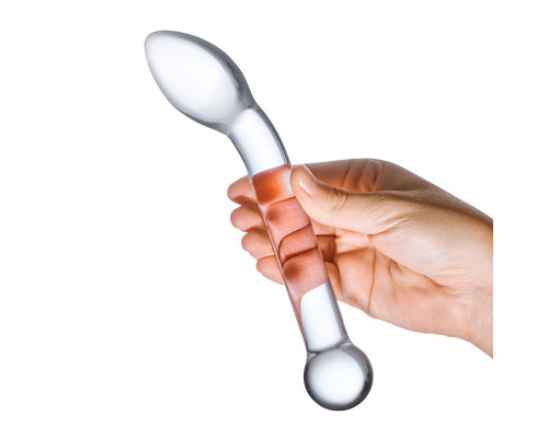 Заказать Прозрачный стеклянный фаллос для точки G Slimline G-Spot - 20 см.