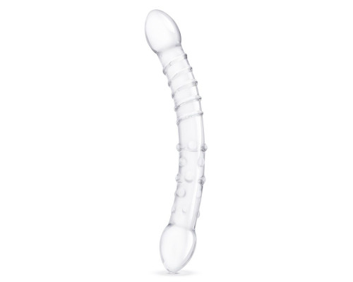 Заказать Двусторонний стеклянный фаллоимитатор 12’’ Girthy Double Trouble Glass Dildo - 30 см.
