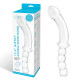 Заказать Стеклянный двусторонний фаллоимитатор 12,5’’ Girthy Double Sided Dong With Anal Bead Grip Handle - 32 см.