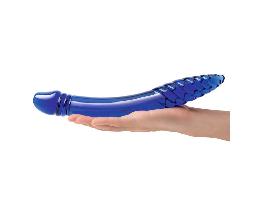Заказать Синий двусторонний стеклянный стимулятор 11’’ Double-sided Glass Dildo For G-Spot P-Spot Stimulation - 28 см.