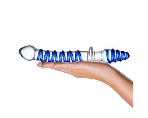 Заказать Двусторонний фаллоимитатор с анальной пробкой Mr. Swirly Dildo   Butt Plug - 25 см.