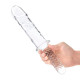 Заказать Стеклянный фаллоимитатор с рукоятью 11’’ Girthy Cock Double Ended With Handle - 28 см.
