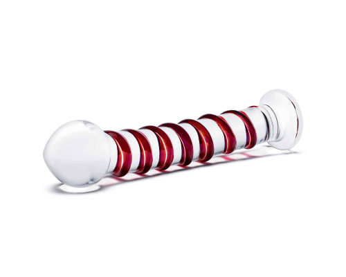 Заказать Прозрачный стимулятор с красной спиралью 10  Mr. Swirly Dildo - 25,4 см.