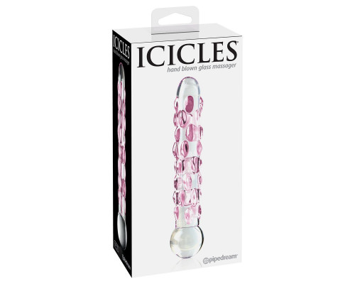Заказать Стеклянный фаллоимитатор Icicles №7 - 17,8 см.