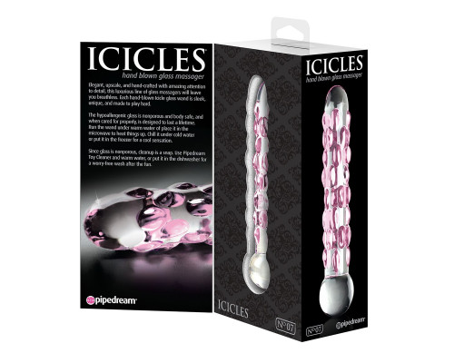 Заказать Стеклянный фаллоимитатор Icicles №7 - 17,8 см.