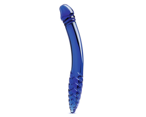 Заказать Синий двусторонний стеклянный стимулятор 11’’ Double-sided Glass Dildo For G-Spot P-Spot Stimulation - 28 см.