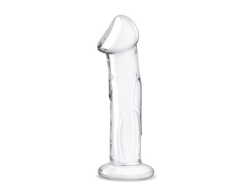 Заказать Прозрачный стеклянный фаллоимитатор 6’’ Glass Dildo With Veins   Flat Base - 15,2 см.